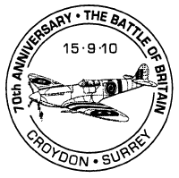 Postmark showing Spitfire aircraft.