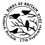 Postmark showing birds in a tree.