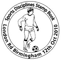 Postmark showing a footballer.