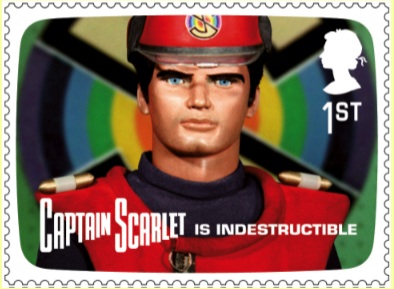 Stamp showing Gerry Anderson tv show Captain Scarlet.