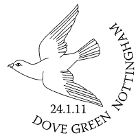 Postmark illustrated with a collared dove.