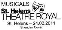 Postmark showing logo ofTheatre Royal St Helens.