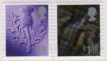 Scotland 68p & 1.10 stamps issued 29.3.11.