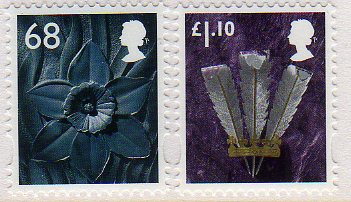 Wales 68p & 1.10 stamps issued 29.3.11.