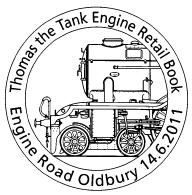 Postmark showing steam locomotive.