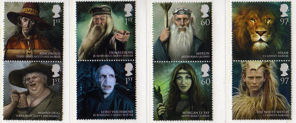 Magical realms set of 8 stamps.
