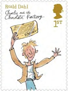 Roald Dahl Charlie and the Chocolate Factory stamp.