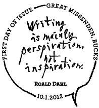 Postmark with quotation from Roald Dahl.