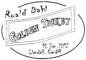 Postmark showing 'the golden ticket'.