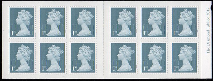 Booklet of 12 x 1st jubilee Machin definitives.