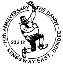 Postmark showing Desperate Dan.