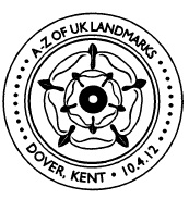 Postmark showing rose of England.