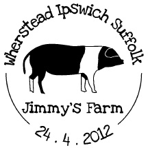 Postmark showing British Saddleback pig.