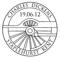 Postmark showing part of locomotive.