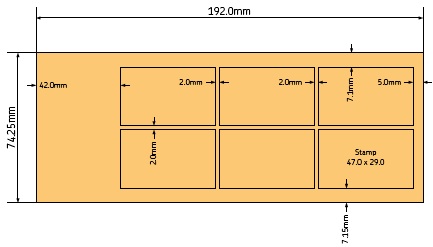 Layout of stamps in gold medal MS.