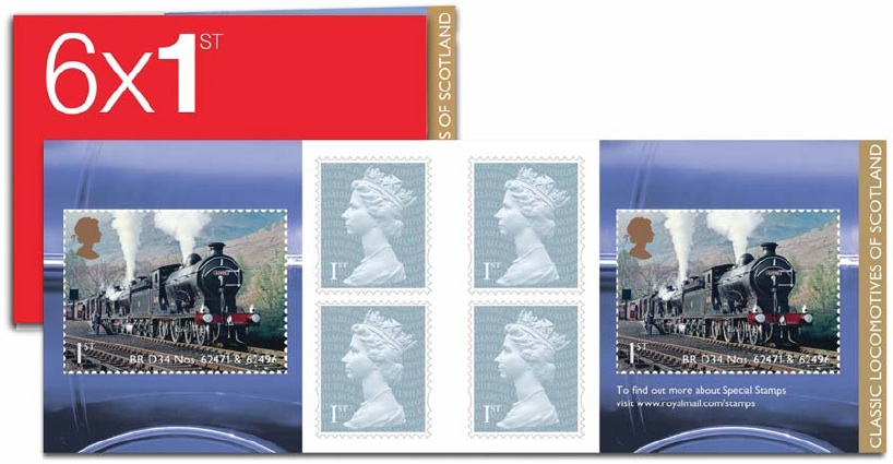 Railway stamps retail booklet - 2 special stamps 4 definitives.