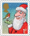 Santa 1st class Christmas stamp.
