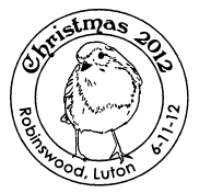 Postmark showing a robin.