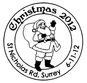 POstmark illustrated with Santa Claus.