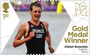 Gold medal stamp Triathlon Men's Alistair Brownlee.