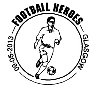 Glasgow postmark showing a footballer.