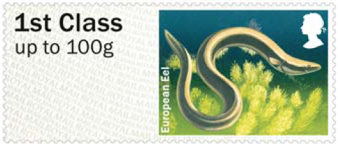 Faststamp showing an eel.