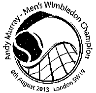 Postmark showing tennis net.