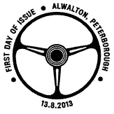 Postmark showing steering wheel.