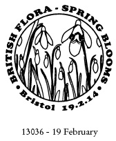 Postmark showing snowdrops.