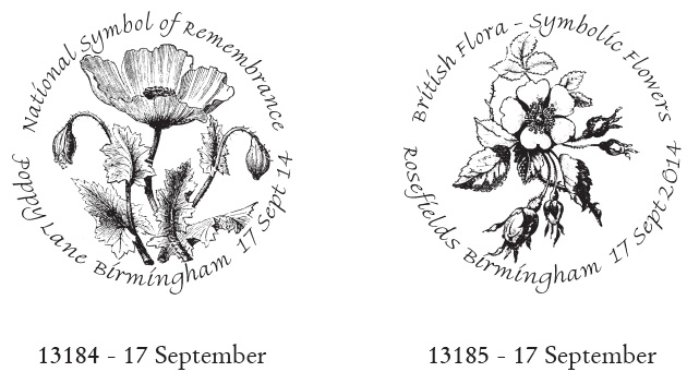 Poppy and Rose postmarks.