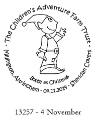 Christmas postmark showing elf.