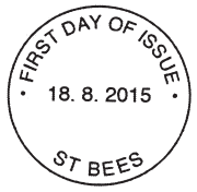 Official St Bees non-pictorial first day postmark.