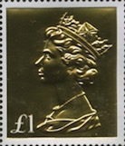 Arnold Machin 1 gold anniversary stamp.