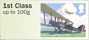 Faststamp showing Military Mail, 1919.