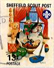 Sheffield Scout Stamp 1992 Teddy bear and rocking horse.