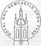 Postmark showing Newcastle Upon Tyne Cathedral.