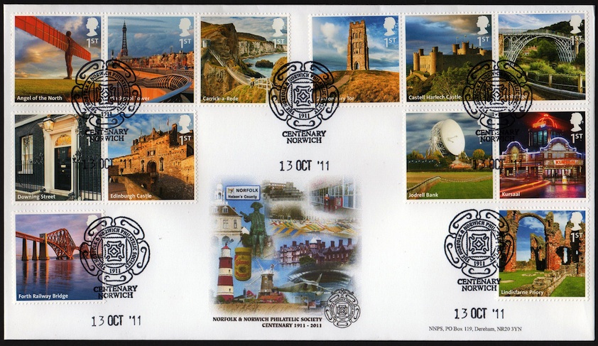 Norfolk and Norwich PS Centenary FDC for A-Z of the UK set.