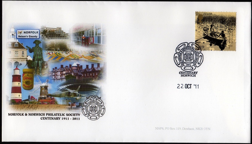 NNPS Centenary Commemorative Cover - Millennium Norfolk Broads stamp.