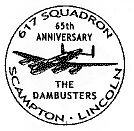 postmark showing Avro Lancaster Bomber of 617 Squadron.