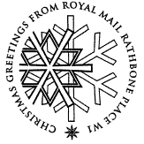 postmark showing snowflakes.
