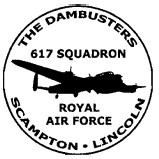 Postmark showing Avro Lancaster Bomber.