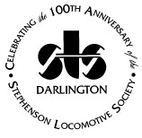 Postmark showing logo of Stephenson Locomotive Society.