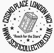 Postmark showing police box - TARDIS & stars.