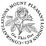 postmark showing a rose.
