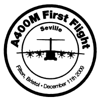 Postmark showing Airbus 400M airliner.