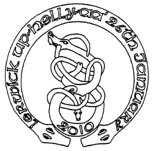 postmark showing 'Up Helly Aa' symbols.