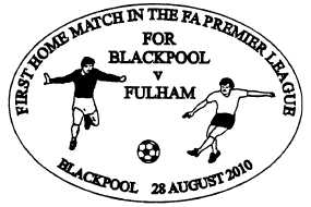 Postmark showing footballers.