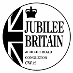 Postmark showing Union flag and crown.