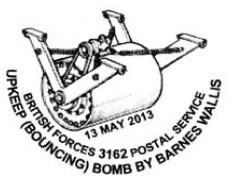 Postmark showing 'bouncing bomb'.