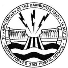 Postmark showing breached dam.